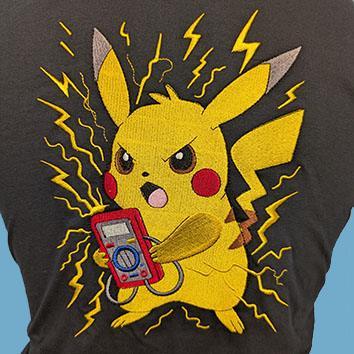 picachu T-shirt ΠΝ Ηλεκτρολόγων με Κέντημα - Image 1