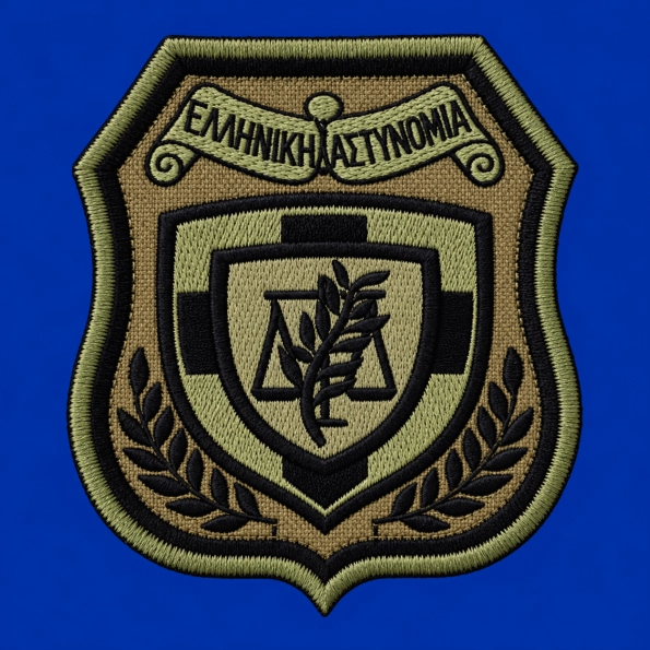 Κεντητό έμβλημα Ελληνικής Αστυνομίας χαμηλής ορατότητας με Velcro σκρατς