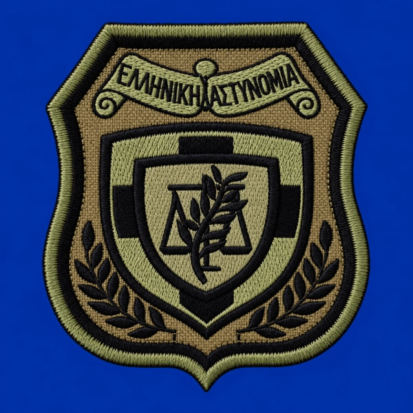 Κεντητό έμβλημα Ελληνικής Αστυνομίας χαμηλής ορατότητας με Velcro σκρατς